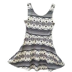 H&M Black and White Sleeveless A-Line Sundress